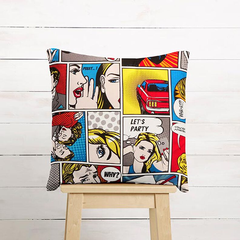 Tissu de décoration Semi-panama Comic Pop-Art – blanc,  image number 7