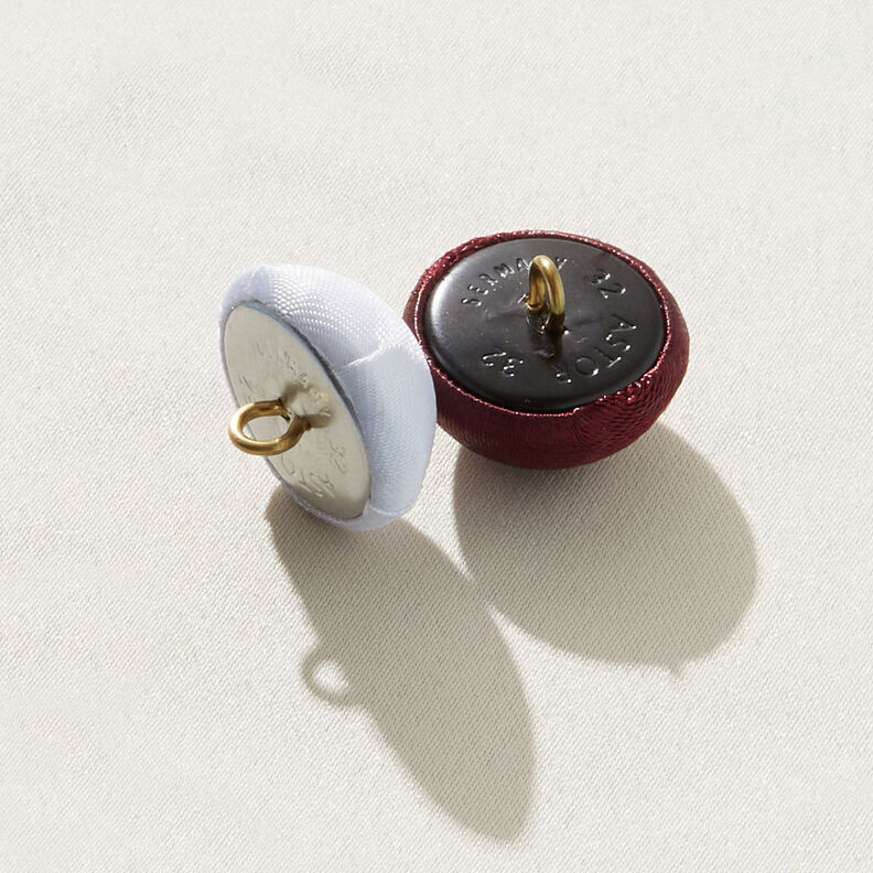 Bouton demi–boule Satin mariée – blanc,  image number 2