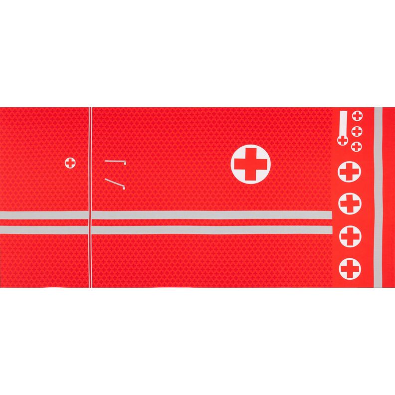 French Terry Panel Médecin urgentiste d’un jour | Stoff&Liebe – rouge/argent,  image number 5