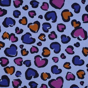 Sweatshirt gratté Cœurs multicolores | Poppy Fabrics – bleu acier, 