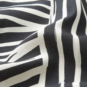 Tissu de décoration Semi-panama Formes abstraites – ivoire/noir, 