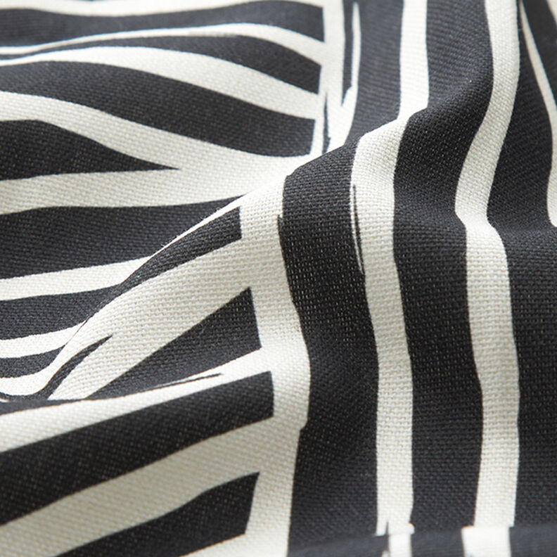 Tissu de décoration Semi-panama Formes abstraites – ivoire/noir,  image number 2