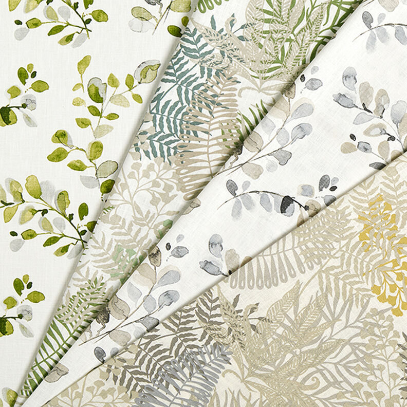 Lin de décoration Rinceaux de feuilles – gris,  image number 6