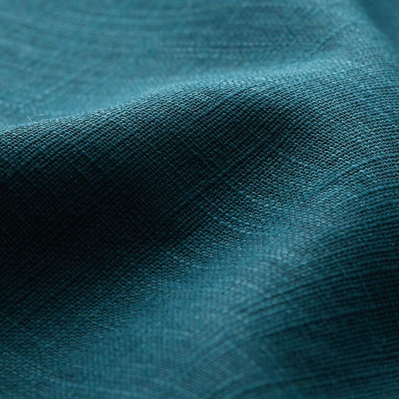 Tissu de lin en ramie mélangée medium – pétrole,  image number 2
