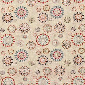 Tissu de décoration Gobelin Mandalas – beige clair/rose, 