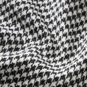 Tissu pour manteau Mélange de laine Motif pied-de-poule pailleté – noir/écru, 