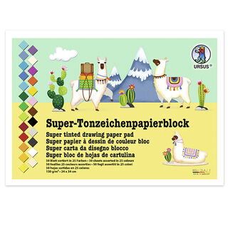Bloc de papier de couleur Super  24cm x 34cm [130g/m²], 50 Feuille, 