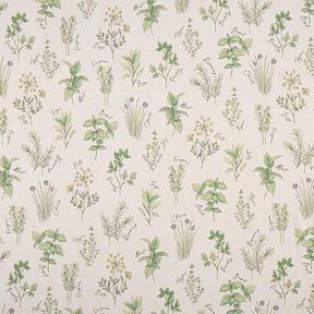 Tissu de décoration Semi-panama herbes de cuisine – nature/vert, 
