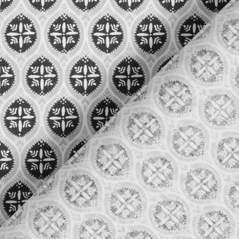 Cretonne de coton ornements de carreaux – gris/anthracite,  image number 4