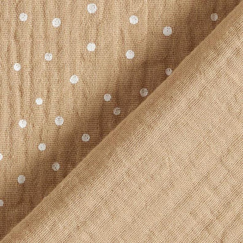 Tissu double gaze de coton Petits points – beige/blanc,  image number 4