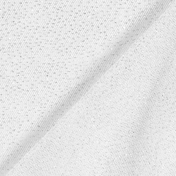 Tissu tulle scintillant – blanc/argent,  image number 5