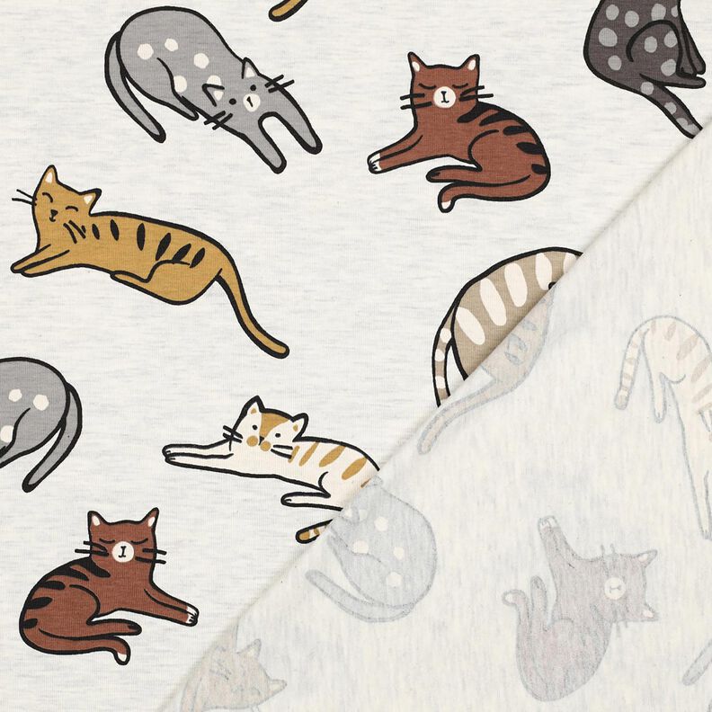 Jersey coton Chats | Poppy Fabrics – nature/marron, image number 4