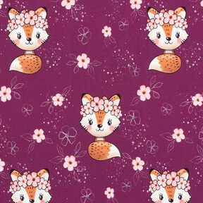 Jersey coton Renard et fleurs | Glitzerpüppi – raisin/orange pêche, 
