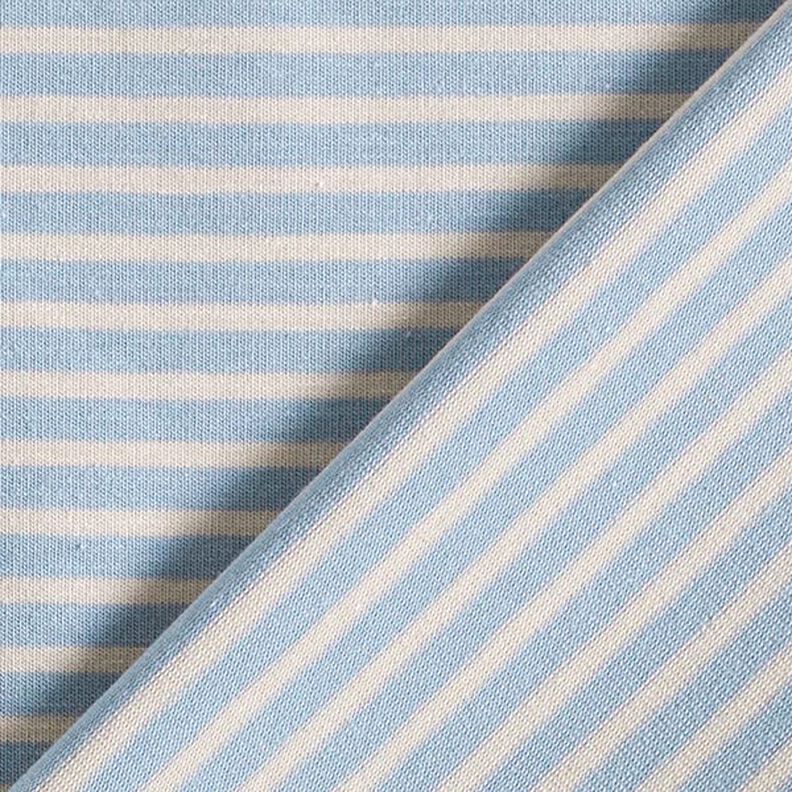 Jersey de coton Fines rayures – noix de cajou/bleu clair,  image number 4