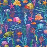 Tissu de décoration Semi-panama Monde sous-marin coloré – bleu marine/turquoise,  thumbnail number 1