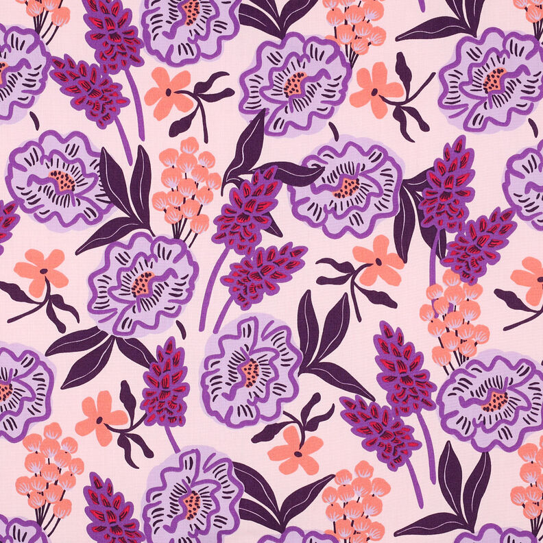 Popeline coton Fresh Flowers | Nerida Hansen – lilas pastel,  image number 1