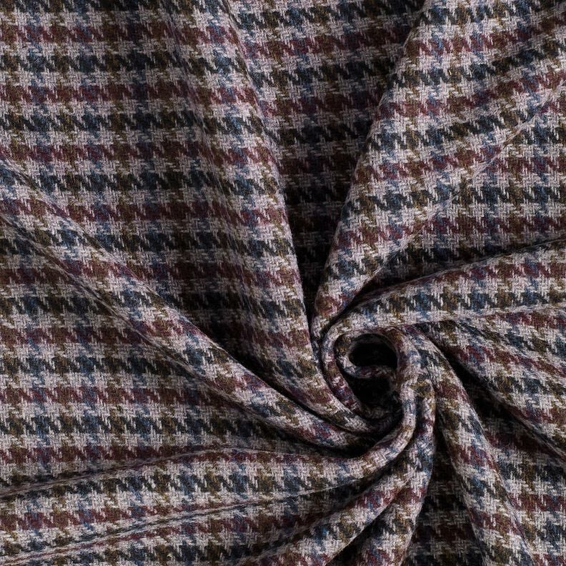 Tissu pour manteau Mélange de laine petit pied-de-poule – merlot/argent,  image number 3