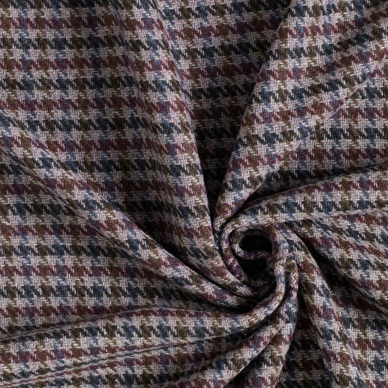 Tissu pour manteau Mélange de laine petit pied-de-poule – merlot/argent, image number 3