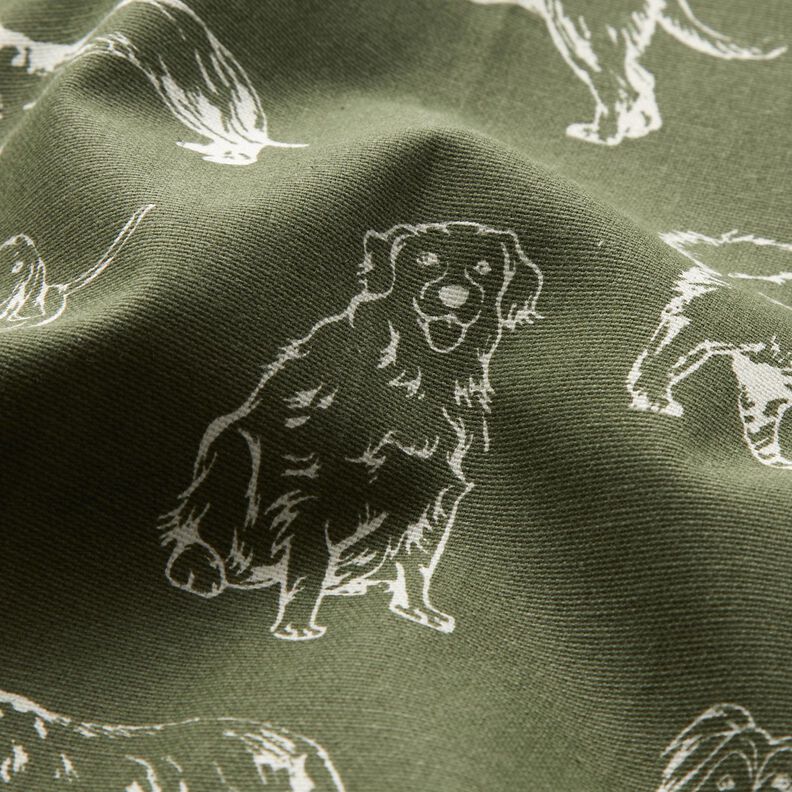Tissu de décoration Canvas Chiens – pin foncé/crème, image number 2