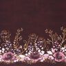 Jersey coton Tissu bordure Fleurs en paillettes dorées | Glitzerpüppi – rouge bordeaux/lilas pastel,  thumbnail number 1