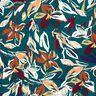 Jersey viscose fleurs modernes – pétrole/cuivre,  thumbnail number 1