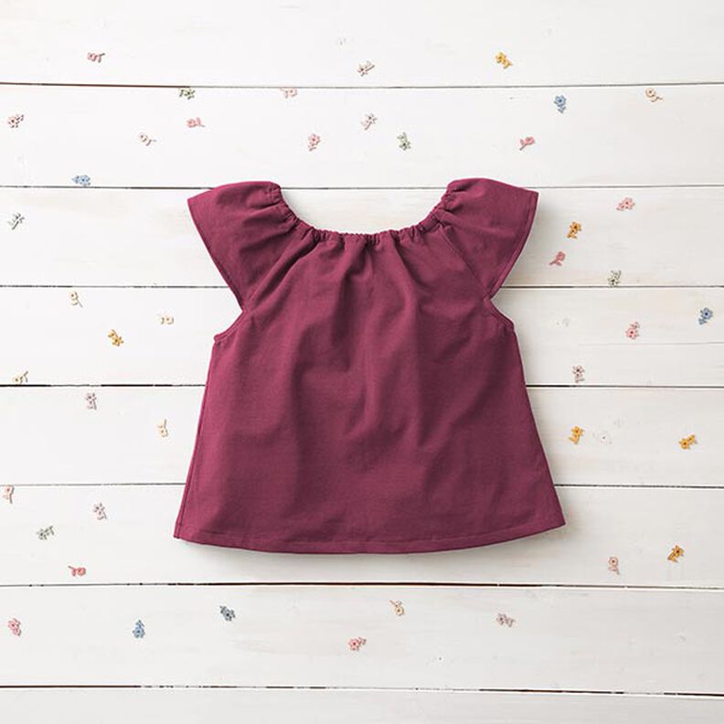 Jersey coton Medium uni – rouge bordeaux,  image number 7
