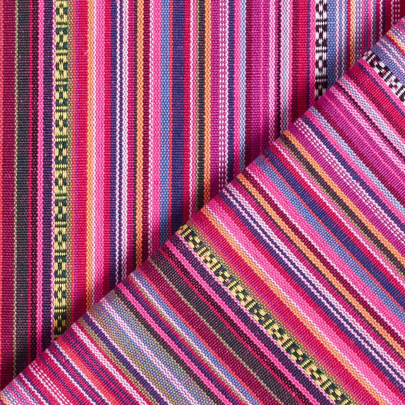 Tissu de décoration Jacquard Rayures fines – pourpre/baies, image number 4