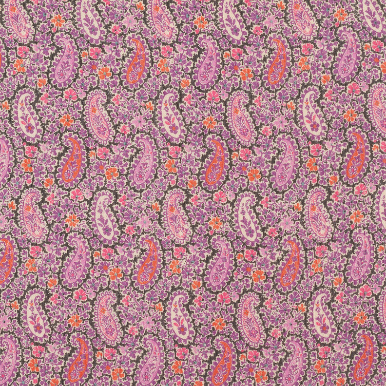 Crêpe mousseline Paisley – lilas rouge,  image number 1