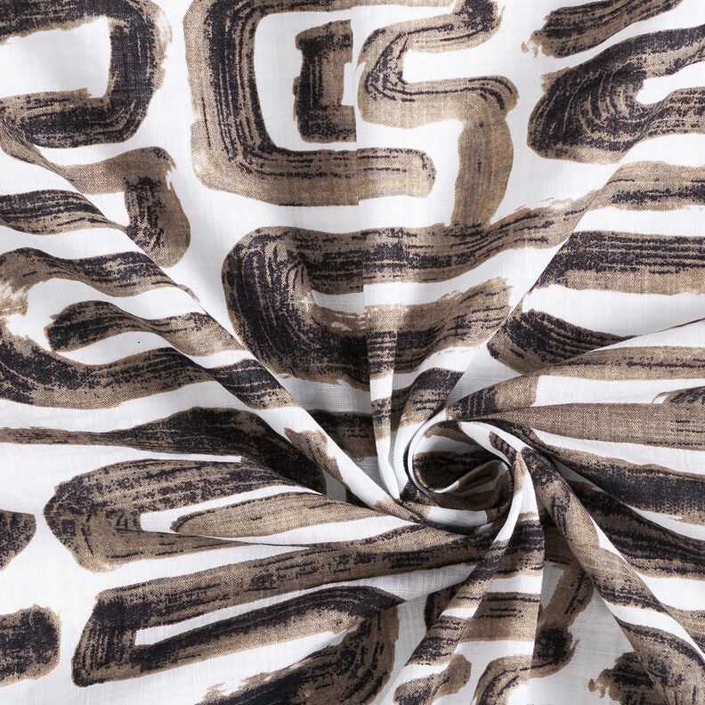 Coton et viscose mélangé Lignes sinueuses – blanc,  image number 3