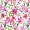 Tissu viscose Fleurs de printemps à l'aquarelle – blanc/violet pastel,  thumbnail number 1