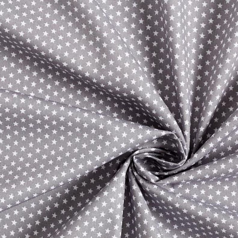 Popeline coton Petites étoiles – gris/blanc,  image number 5