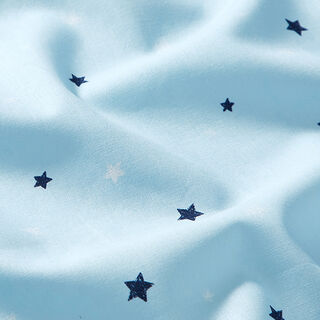 GOTS popeline coton aspect griffonnage étoiles | Tula – bleu clair, 