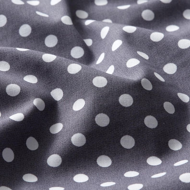 Popeline coton Pois – gris schiste/blanc, image number 2