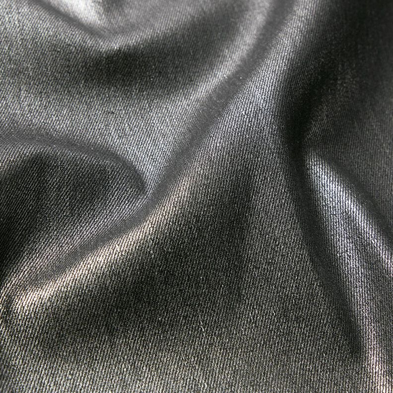 Denim stretch métallisé – noir/argent métallisé,  image number 3
