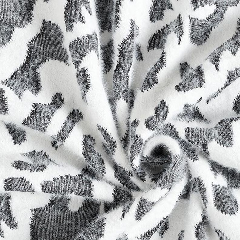 Jacquard tricoté motif léopard abstrait – blanc,  image number 3