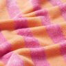 Tissu éponge Bambou Larges rayures – orange clair/rose vif,  thumbnail number 3
