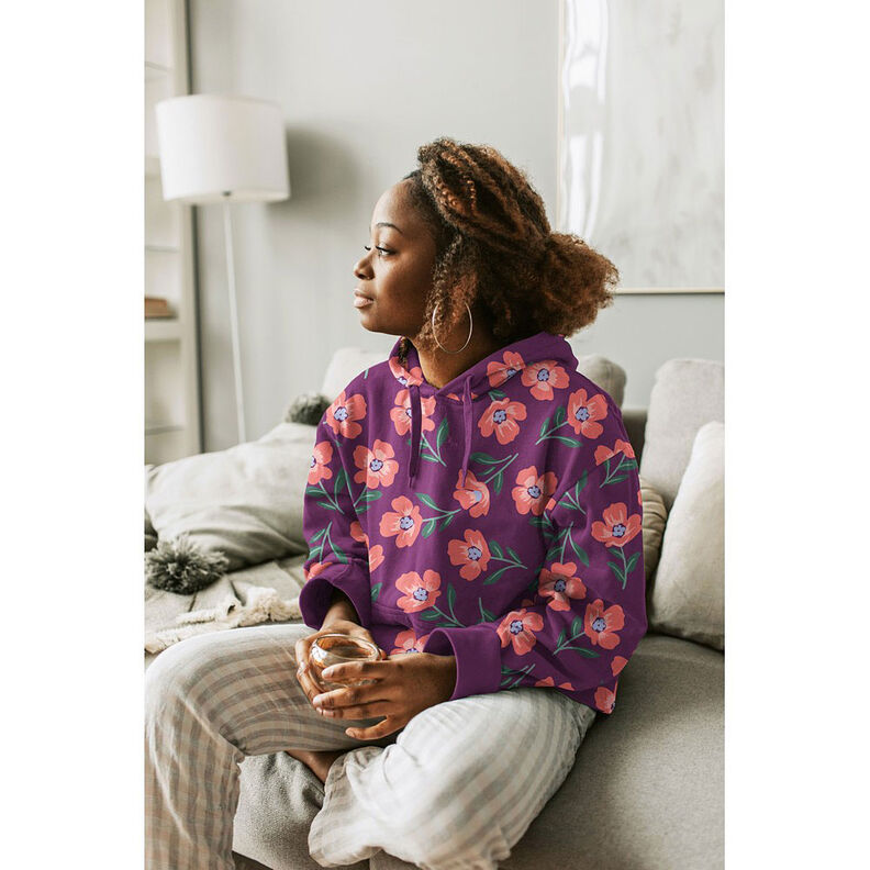 Sweatshirt gratté Fleurs | by Poppy – lilas rouge/homard, image number 6
