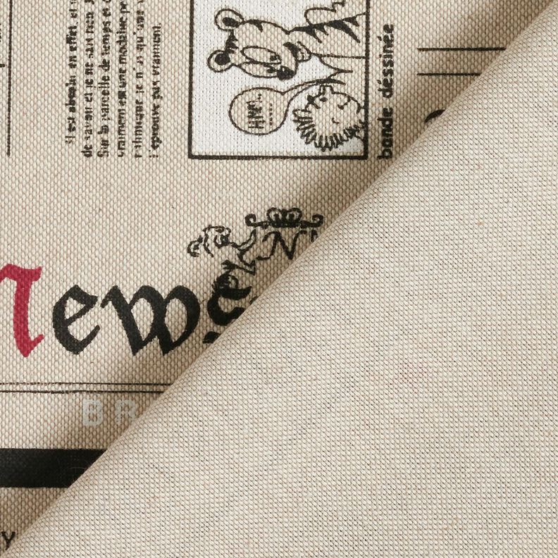 Tissu de décoration Semi-panama Journal international – nature/noir, image number 4