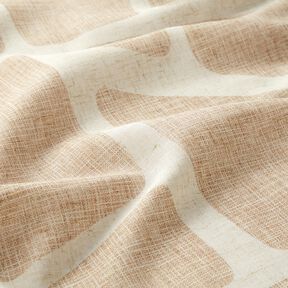 Tissu pour voilages Mélange lin Formes  – brun-marron/nature, 