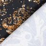 French Terry Sweat d’été Tissu bordure ornements dorés | Glitzerpüppi – noir/or ancien,  thumbnail number 4