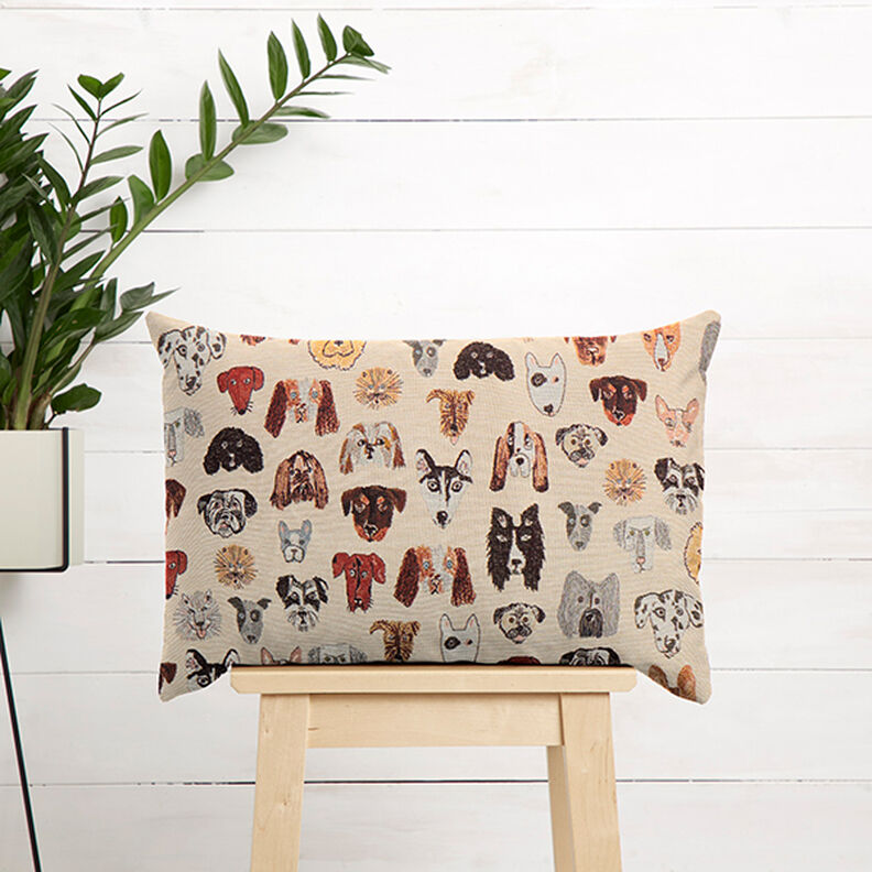 Tissu de décoration Gobelin chiens – beige,  image number 9