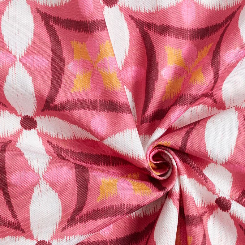 Tissu de décoration Canvas aspect grande broderie – rose vif/ivoire, image number 3