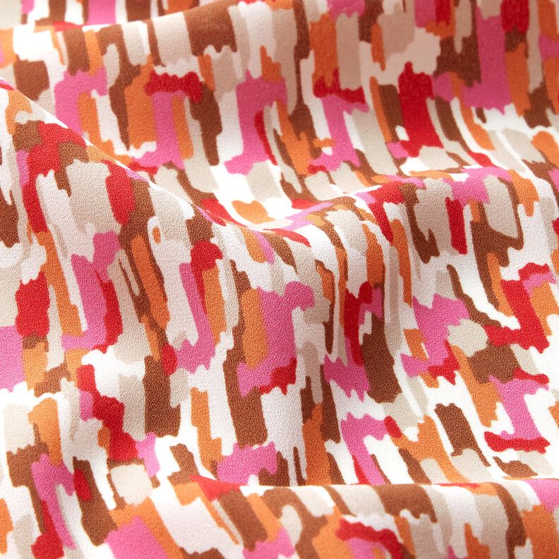Crêpe Coups de pinceau – rose vif/beige foncé, image number 2