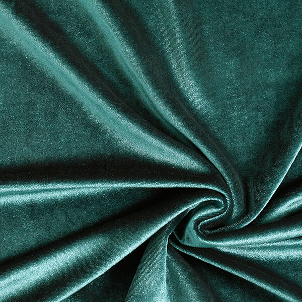 Velours stretch uni – vert foncé, image number 1