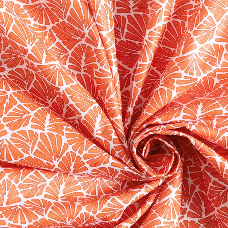 Coton enduit Mini feuilles abstraites – orange/blanc,  image number 4