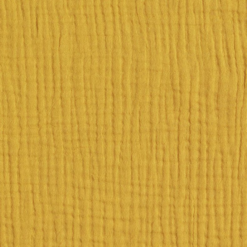 Tissu triple gaze de coton Uni – moutarde,  image number 3