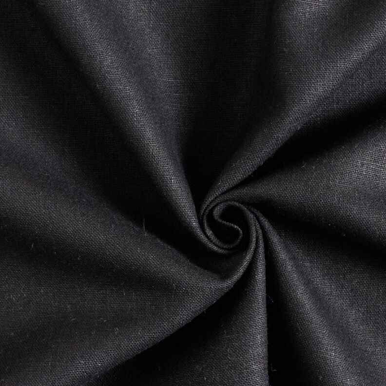 Pur lin lourd Uni – noir,  image number 1