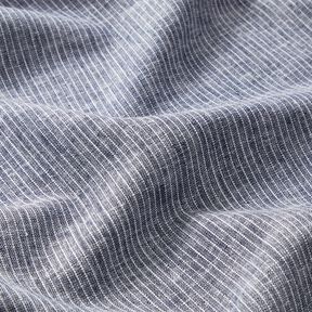 Mélange lin coton rayures étroites – bleu nuit/blanc, 