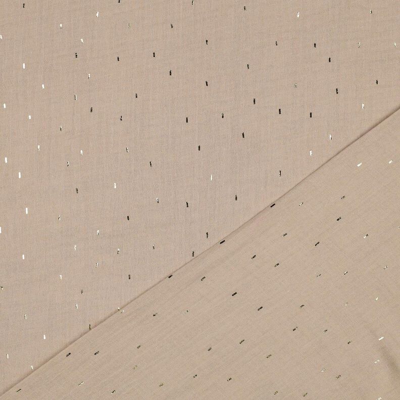 Tissu double gaze de coton Rechteck Imprimé feuille | Poppy Fabrics – anémone/or métallisé,  image number 4