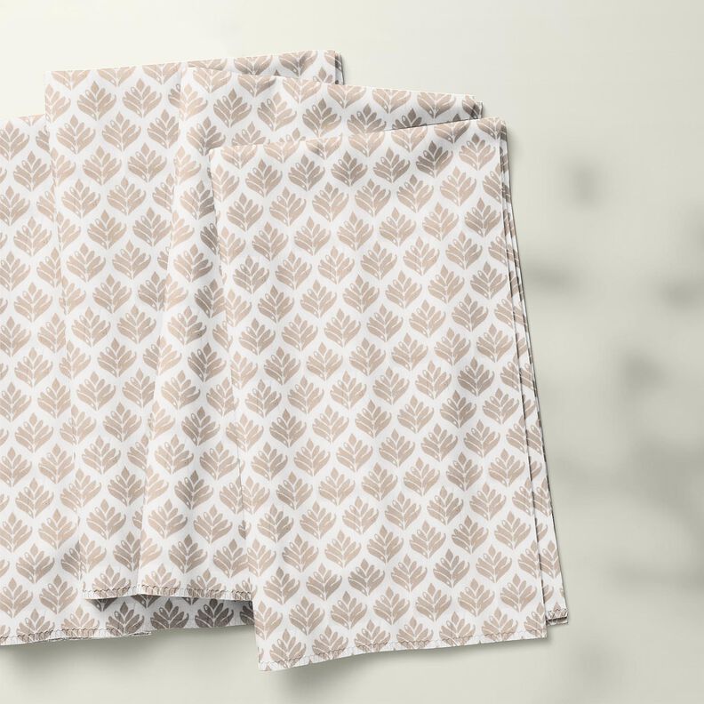 Coton enduit Sujets abstraits – blanc/noix de cajou,  image number 5